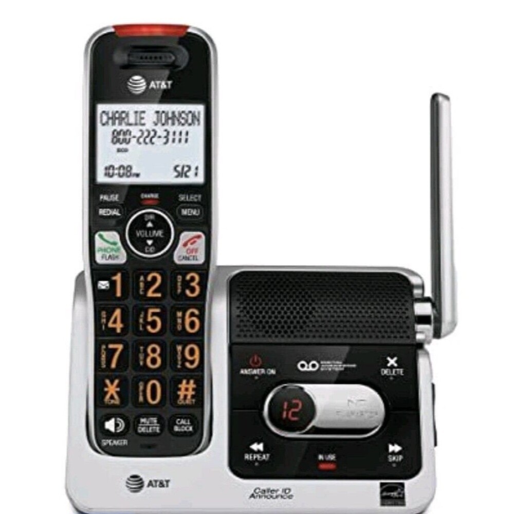 AT&T BL102 DECT 6.0 Cordless Phone for Home with Answering Machine, Call Blockin